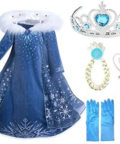 Princess Dress Queen Costume Cosplay Dress Up – Plus FREE Crown & Accessories