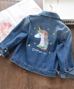 Outerwear Unicorn Jean Jacket for Girls Denim Jacket