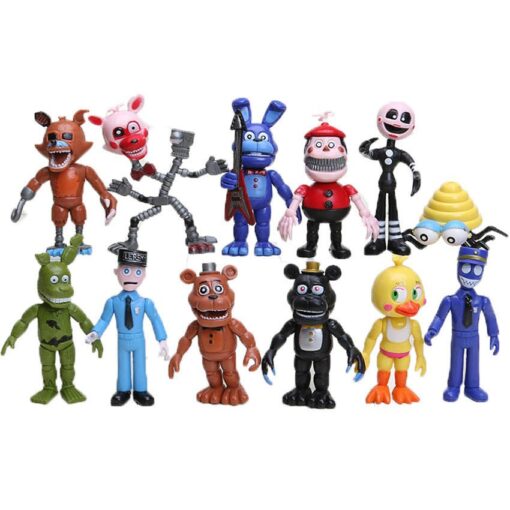 13-PCS Set FNAF Five Night at Freddy’s Action Figures + Free Bag Chica Fazbear Foxy & Bonnie 3