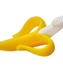 5-Pcs Pack – Baby Teether – Yellow Banana Training  Tooth Brush for Infant, Baby and Toddler