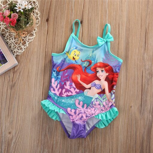 Mermaid Baby Girl Ruffle One-Piece Swimsuit Swimwear 3