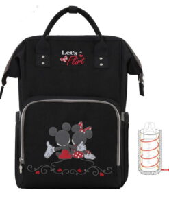 Disney Diaper Backpack for Baby Care Mom Travel Bag (Adjustable Straps, Tissue Pocket) PLUS USB Heater