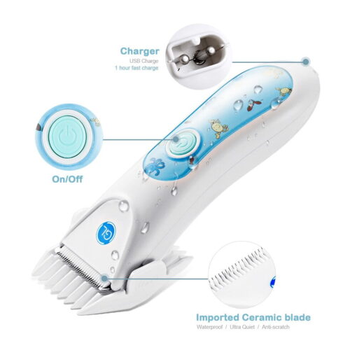 Smart Waterproof Ultra Quiet Electric Professional Hair Clippers For Babies And Children 5