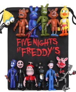 13-PCS Set FNAF Five Night at Freddy’s Action Figures + Free Bag Chica Fazbear Foxy & Bonnie