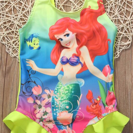 Baby Girl Mermaid One-Piece Swimsuit Swimwear 4