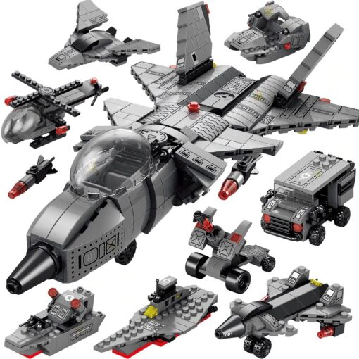 Joyfullysmile™ – Military 510PCS Attack J-20 Fighter Building Blocks Army City Weapon Plane Airplane Helicopter Bricks 3