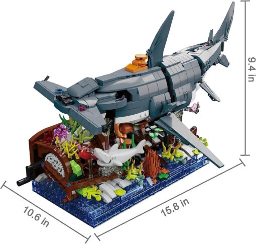 Deep Sea Creatures Hammerhead Shark building Blocks kit (1141 Pieces) 9