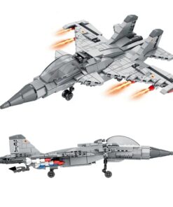 SEMBU – Airplane Model SU-27 Fighter Building Blocks: Army Aircraft Robot Mecha Weapon Soldier Bricks(617PCS)