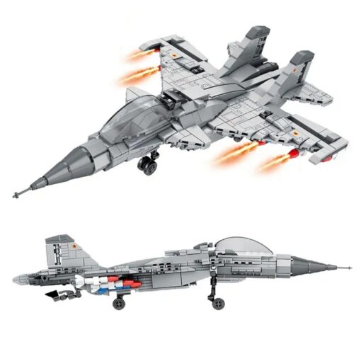 SEMBU – Airplane Model SU-27 Fighter Building Blocks: Army Aircraft Robot Mecha Weapon Soldier Bricks(617PCS) 3