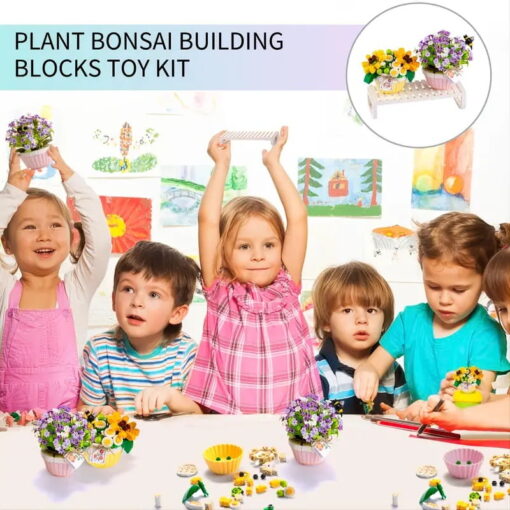 Joyfullysmile™ – Mini Building Blocks Flower Set – DIY Mini Daisies and Gypsophila Bonsai Model(535pcs) 7