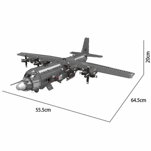 Joyfullysmile™ – Military Army Series AC130 Aerial Gunboat Building Blocks Set (1700+PCS) 6