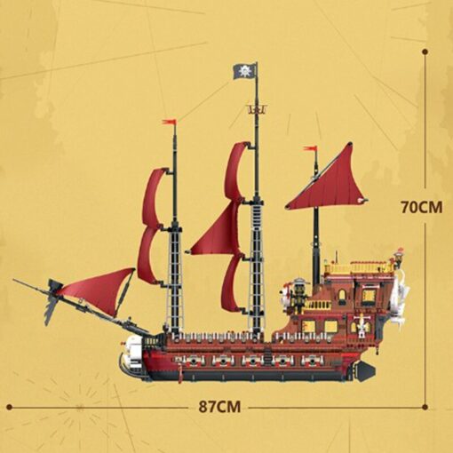 Reobrix – Pirate Revenge MOC Ship  66010 – Red Caribbean Pirate Building Set (3060+ PCS) 5