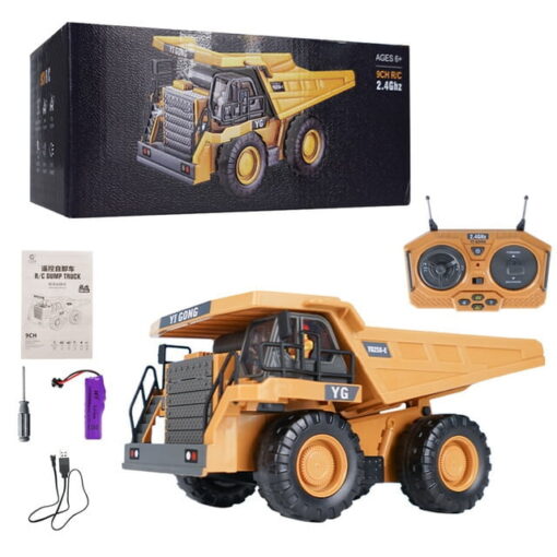 Joyfullysmile – Remote Control Bulldozer Dumpster Truck 2.4G RC Crawler Engineering Vehicle 4