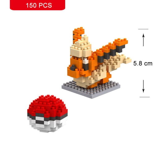 Joyfullysmile™ – Small Building Pokemon Nanoblock – Cartoon Pikachu Animal Model Education Game Series Building Toys Kit For Kids & Adults 35