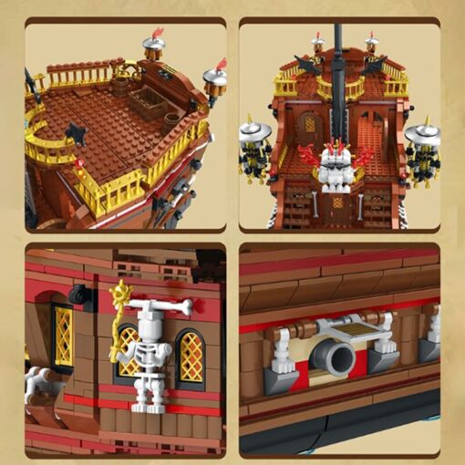 Reobrix – Pirate Revenge MOC Ship  66010 – Red Caribbean Pirate Building Set (3060+ PCS) 4