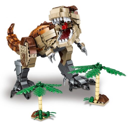 Joyfullysmile™ – Jurassic Adventure: Indominus Rex Dinosaur Building Blocks Set – Triceratops, Velociraptor, Dino Park Bricks 3