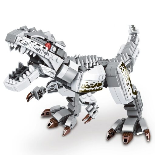 Joyfullysmile™ – Jurassic Adventure: Indominus Rex Dinosaur Building Blocks Set – Triceratops, Velociraptor, Dino Park Bricks 3