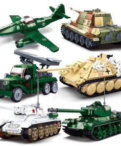 Joyfullysmile™ – Military Building Blocks – WW2 Tanks, Vehicles and Fighter Airplane