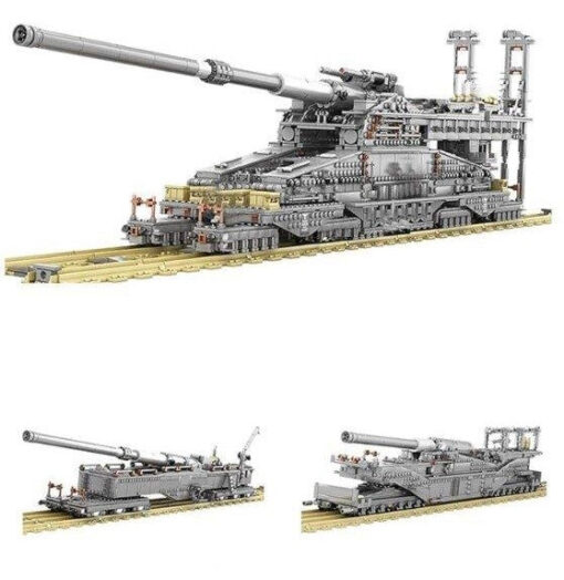 GUSTAV DORA CANNON RAILWAY GUN WW2 BUILDING BLOCKS TOY BRICKS SET 3