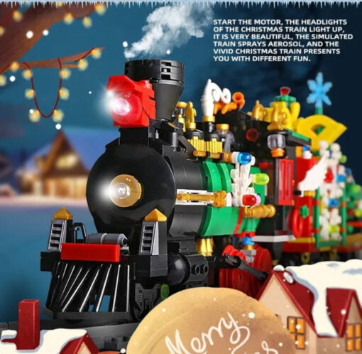 MOTORIZED CHRISTMAS TRAIN WITH SOUND & LIGHTS BUILDING BLOCKS TOY BRICKS BUILDING SET 3