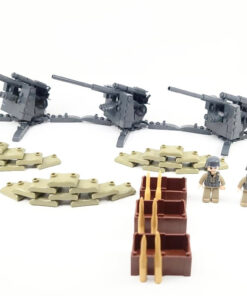 WW2 GERMAN ANTI-AIRCRAFT GUN BUILDING BLOCKS SET W/ FIGURES