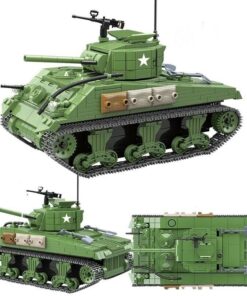 M4 SHERMAN WW2 ARMY BUILDING BLOCKS TOY TANK SET