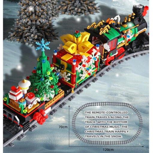 MOTORIZED CHRISTMAS TRAIN WITH SOUND & LIGHTS BUILDING BLOCKS TOY BRICKS BUILDING SET 4