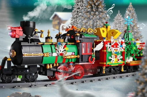 MOTORIZED CHRISTMAS TRAIN WITH SOUND & LIGHTS BUILDING BLOCKS TOY BRICKS BUILDING SET 6