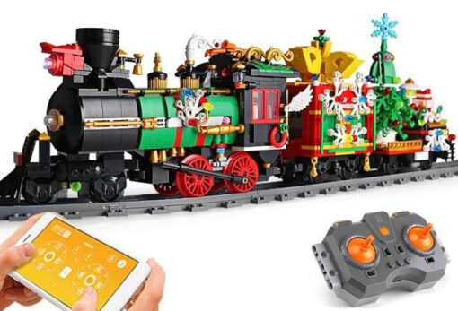 MOTORIZED CHRISTMAS TRAIN WITH SOUND & LIGHTS BUILDING BLOCKS TOY BRICKS BUILDING SET 5