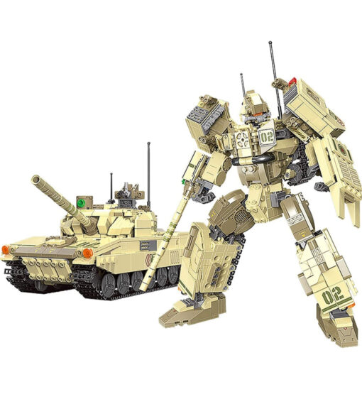 2-IN-1 MILITARY SERIES TANK AND ROBOT BUILDING BLOCKS TOY BRICKS SET 3