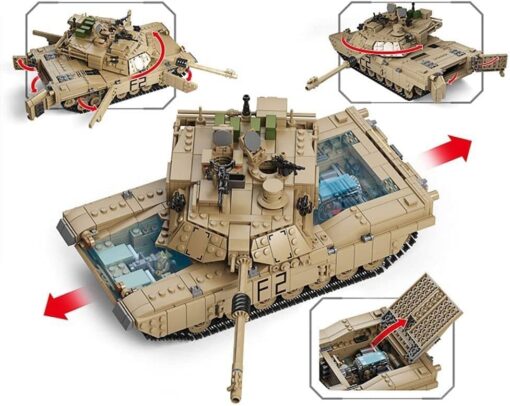 US M1A2 ABRAMS MAIN BATTLE TANK AND HUMMER BUILDING BLOCKS TOY BRICKS 3