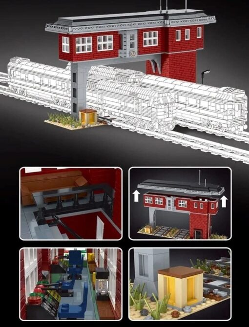 RAILROAD SIGNAL STATION BUILDING BLOCKS TOY BRICKS SET 7