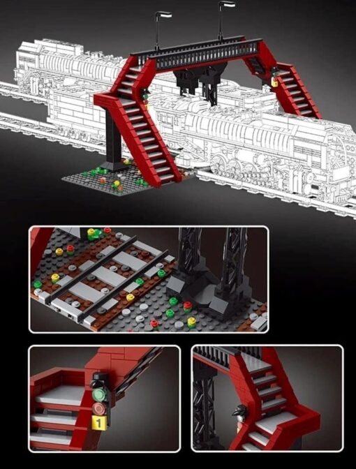 RED RAILWAY CROSSING BUILDING BLOCKS TOY BRICKS SET 7