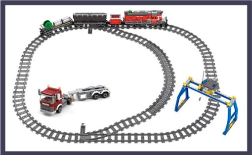 GENERAL JIM’S TOYS AND BRICKS BUILDING BLOCKS CITY SERIES POWER RED DIESEL CARGO TRAIN BUILDING BLOCKS SET 5