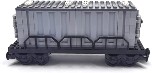 RAILWAY FLATBED FREIGHT CAR WITH REMOVEABLE FREIGHT CONTAINER BUILDING BLOCKS TOY BRICKS SET 3