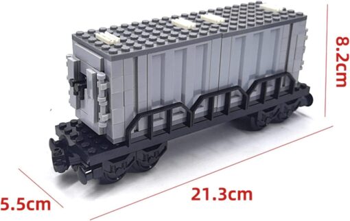 RAILWAY FLATBED FREIGHT CAR WITH REMOVEABLE FREIGHT CONTAINER BUILDING BLOCKS TOY BRICKS SET 5