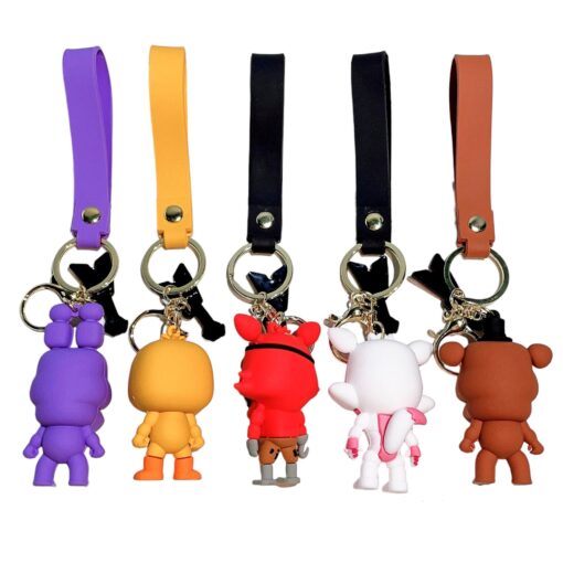 5-Piece FNAF Keychain Set – Freddy Bonnie Action Figures 4