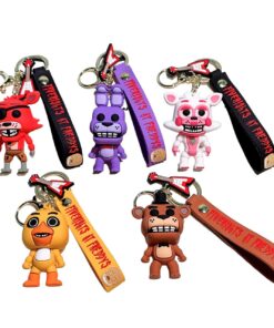 5-Piece FNAF Keychain Set – Freddy Bonnie Action Figures