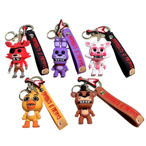 5-Piece FNAF Keychain Set – Freddy Bonnie Action Figures 2